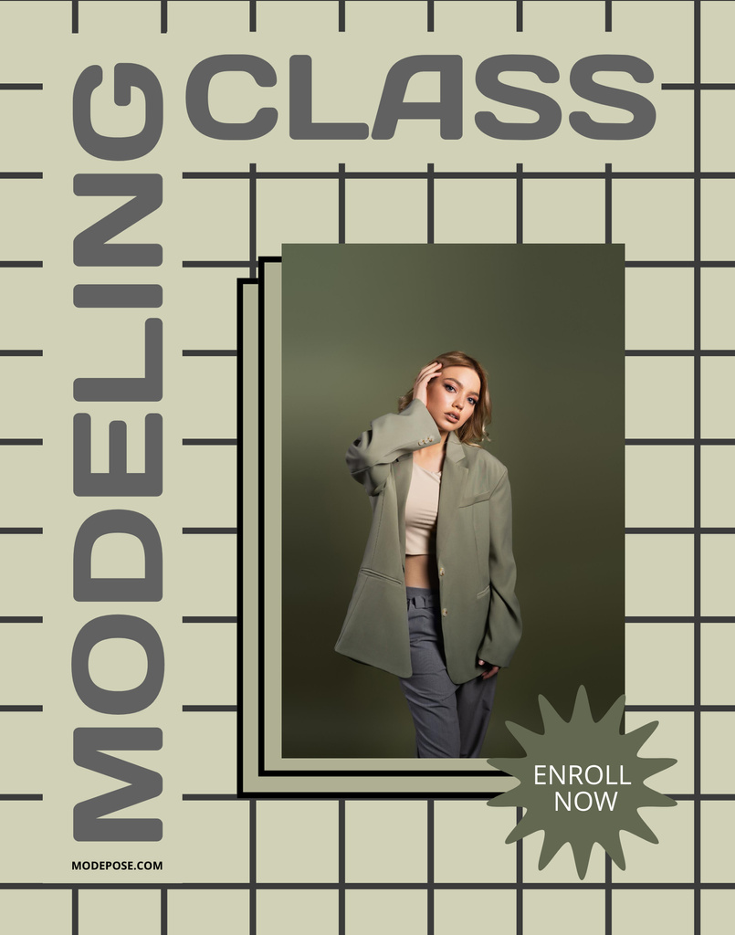 Plantilla de diseño de Model Training Classes Promotion Poster 22x28in 
