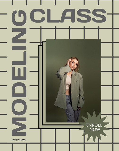 Model Training Classes Promotion Poster 22x28in Πρότυπο σχεδίασης