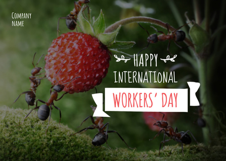 Happy International Workers Day Postcard 5x7in Design Template