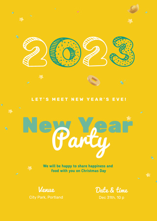 New Year Holiday Party Announcement Invitation tervezősablon