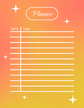Monthly Task Plan Notepad 8.5x11in Design Template