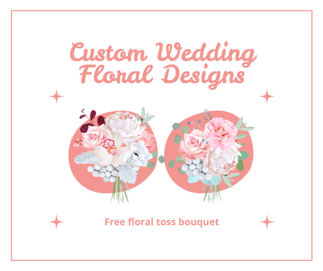 Designvorlage Beautiful Toss Bouquets Offer for Bride für Facebook