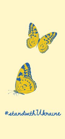 Designvorlage Butterfly in Ukrainian Flag Colors für Flyer DIN Large