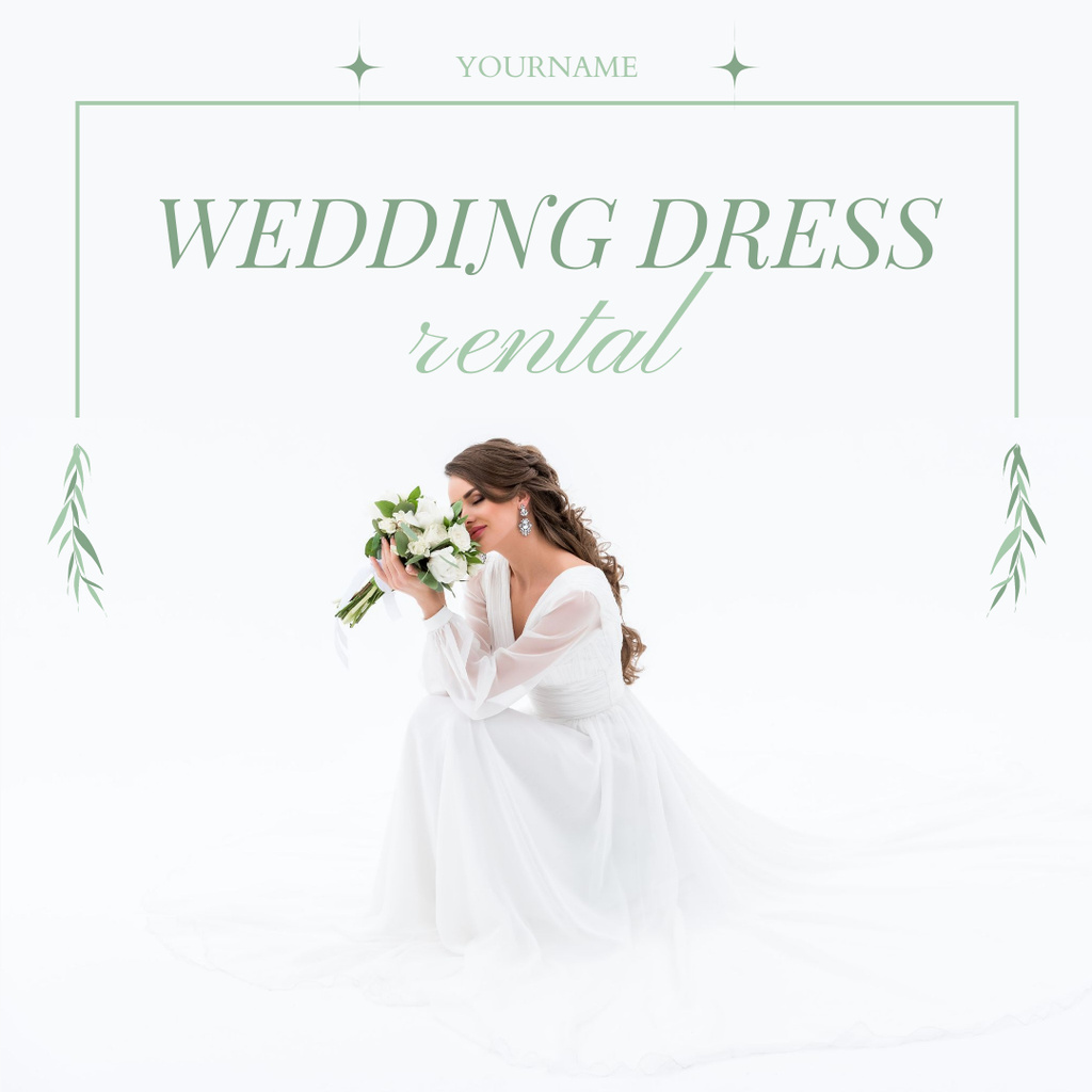 Rental wedding dresses white Instagram Tasarım Şablonu