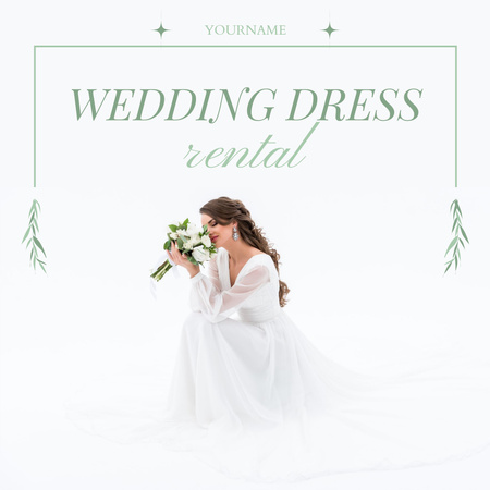 Plantilla de diseño de Alquiler de vestidos de novia blancos Instagram 
