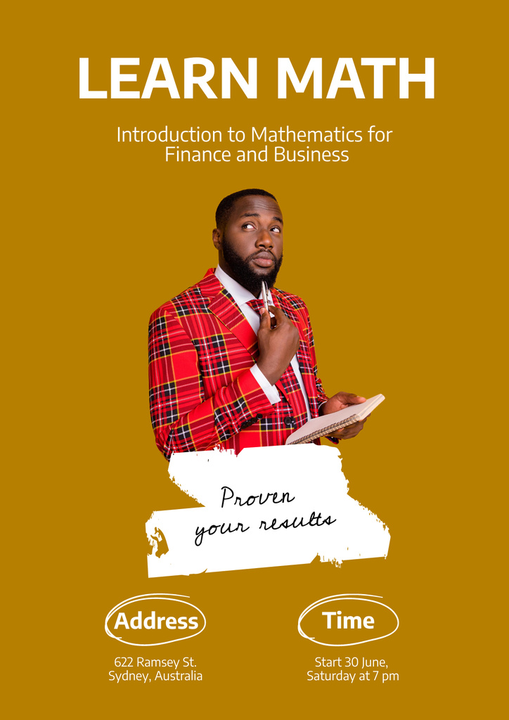 Initial Math Courses For Finance And Business Ad Poster Design Template