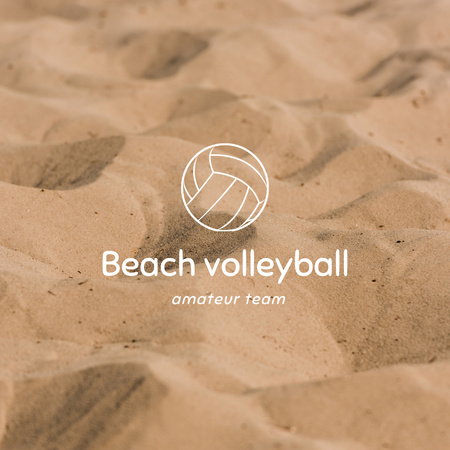 Plantilla de diseño de Beach Volleyball Tournament Announcement Logo 1080x1080px 