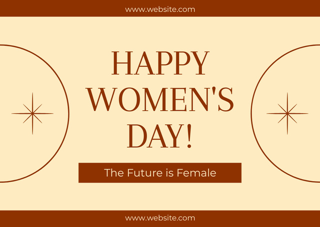 Ontwerpsjabloon van Card van Phrase about Women and Future on Women's Day
