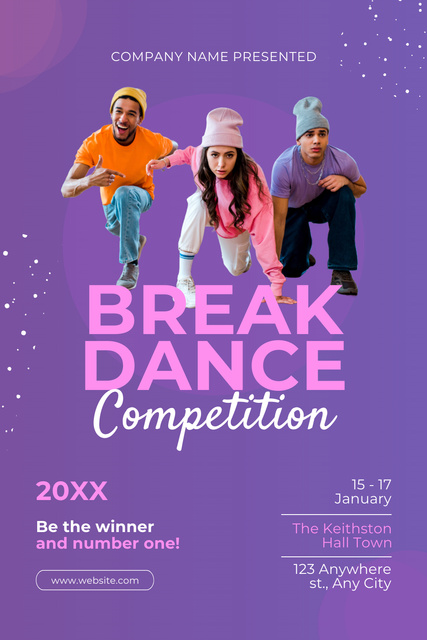 Ad of Breakdance Competition Pinterestデザインテンプレート