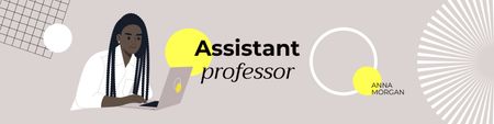 Designvorlage Work Profile of Assistant Professor für LinkedIn Cover