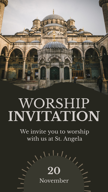 Worship Invitation to Beautiful Church Instagram Story Πρότυπο σχεδίασης