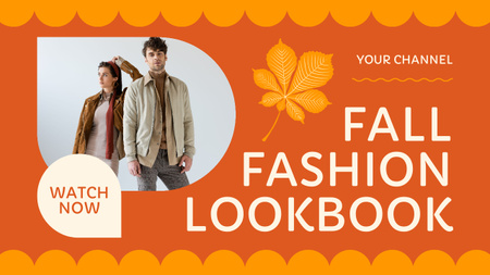 Çift ile Sonbahar Modası Lookbook Youtube Thumbnail Tasarım Şablonu