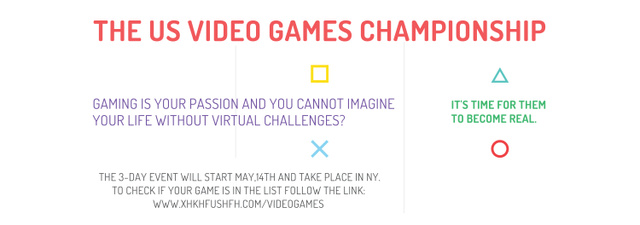 Ontwerpsjabloon van Tumblr van Video Games Championship announcement