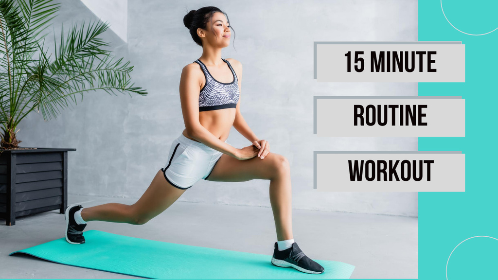 Template di design Routine Workout With Woman Youtube Thumbnail