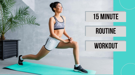 Routine Workout With Woman Youtube Thumbnail Design Template