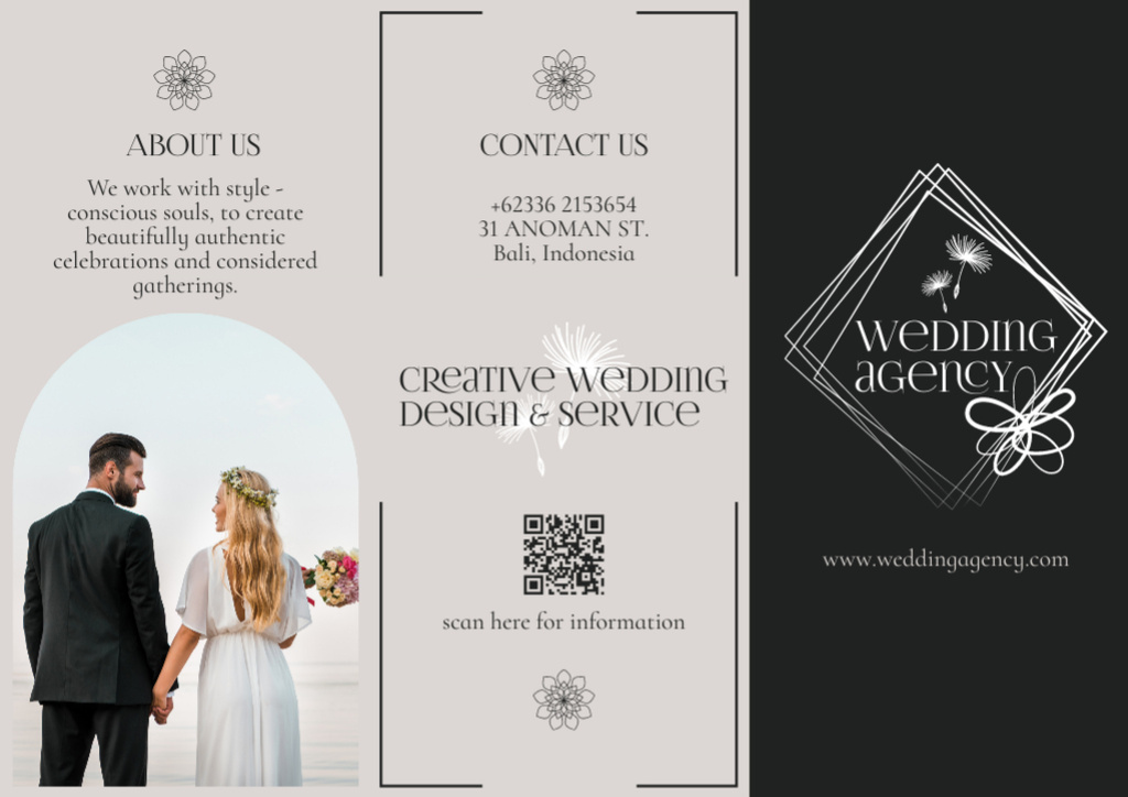Ontwerpsjabloon van Brochure van Wedding Design Services Offer