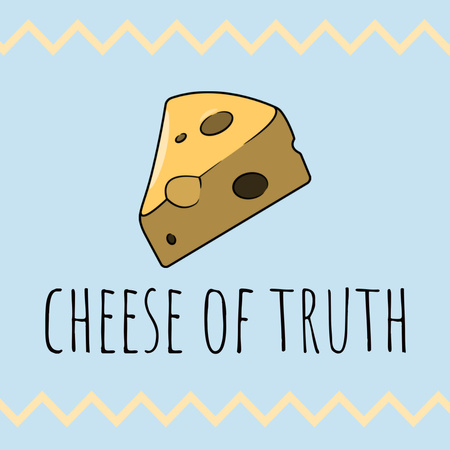Funny Phrase with Cheese Illustration Instagram Design Template