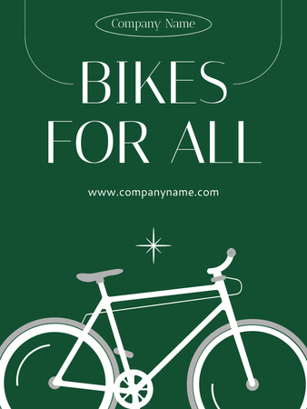 Bicycles Sale Offer with Illustration of Bike Poster US Design Template