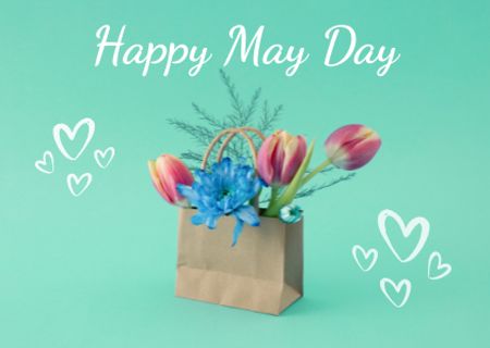 May Day Celebration Announcement Postcard Design Template