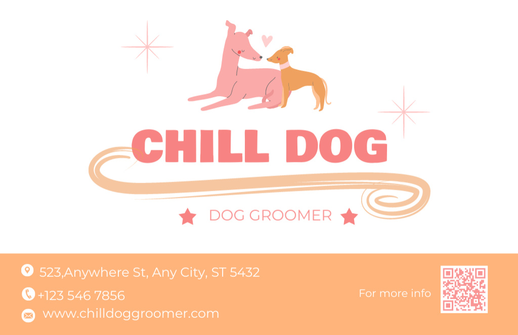 Dog Grooming Appointment Reminder Business Card 85x55mm – шаблон для дизайна