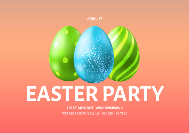 Platilla de diseño Easter Party Announcement Flyer A5 Horizontal