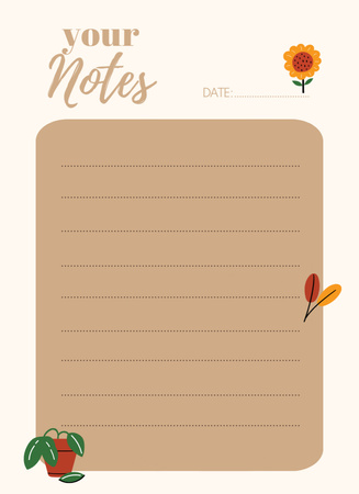 Autumn Seasonal Daily Notepad 4x5.5in Design Template