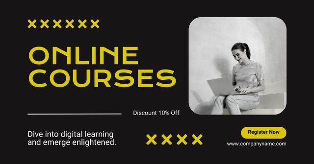 Modèle de visuel Consistent Writing And Editing Courses Offer With Discounts - Facebook AD