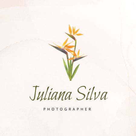 Photographer Ad with Flowers Logo tervezősablon