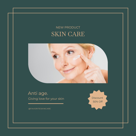 Designvorlage Altersfreundliches Hautpflegeprodukt mit Rabatt für Instagram