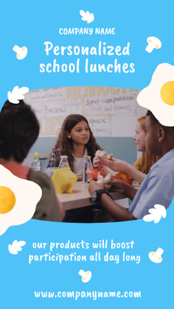 Platilla de diseño School Food Ad with Offer of Personalized School Lunches TikTok Video