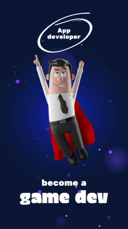 Man in Superhero Costume Instagram Video Story Design Template