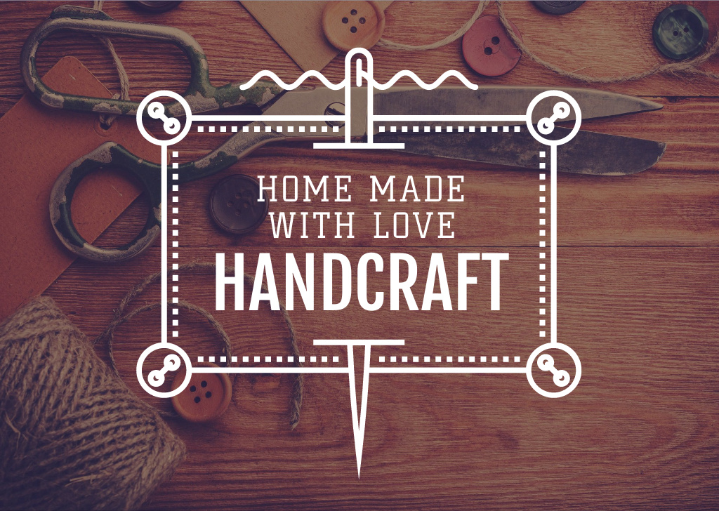 Handcrafted Goods Store Ad Postcard Modelo de Design