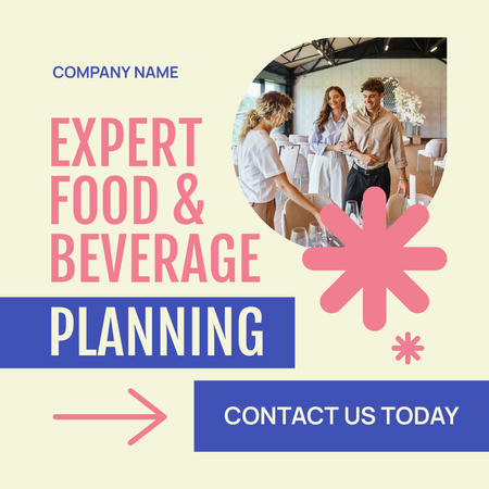 Event Food and Drink Planning by Experts Instagram AD Design Template