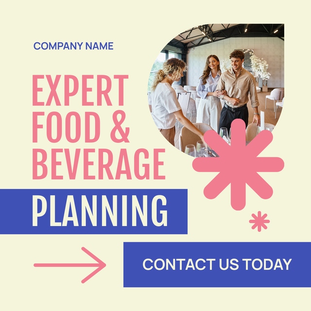 Modèle de visuel Event Food and Drink Planning by Experts - Instagram AD