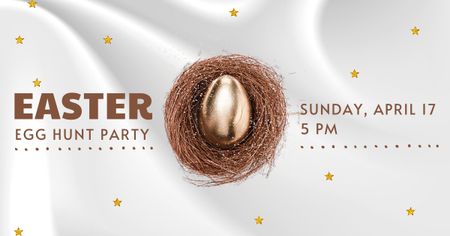 Easter Egg Party Celebration Announcement Facebook AD Design Template