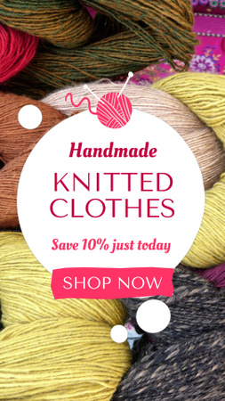 Knitted Clothes With Colorful Yarn And Discount TikTok Video Design Template