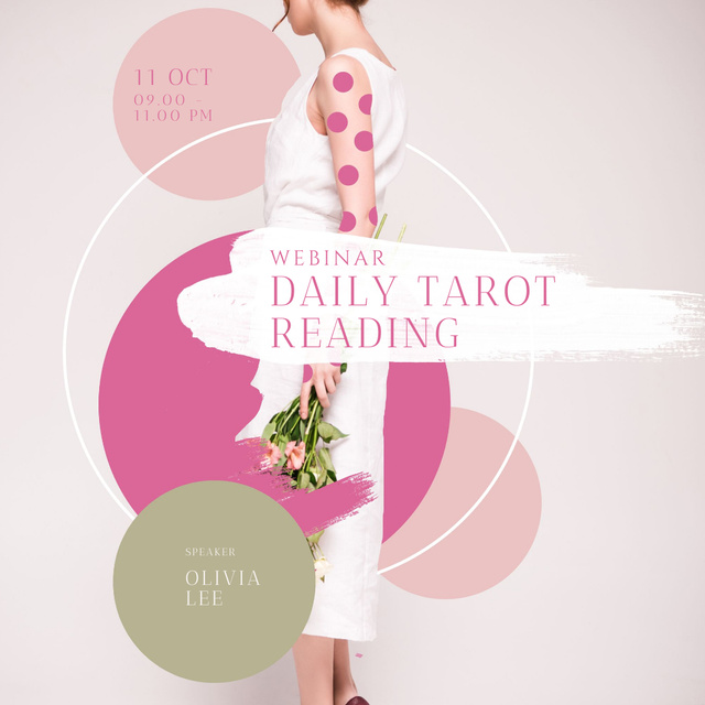 Invitation to Tarot Reading Webinar Instagram tervezősablon