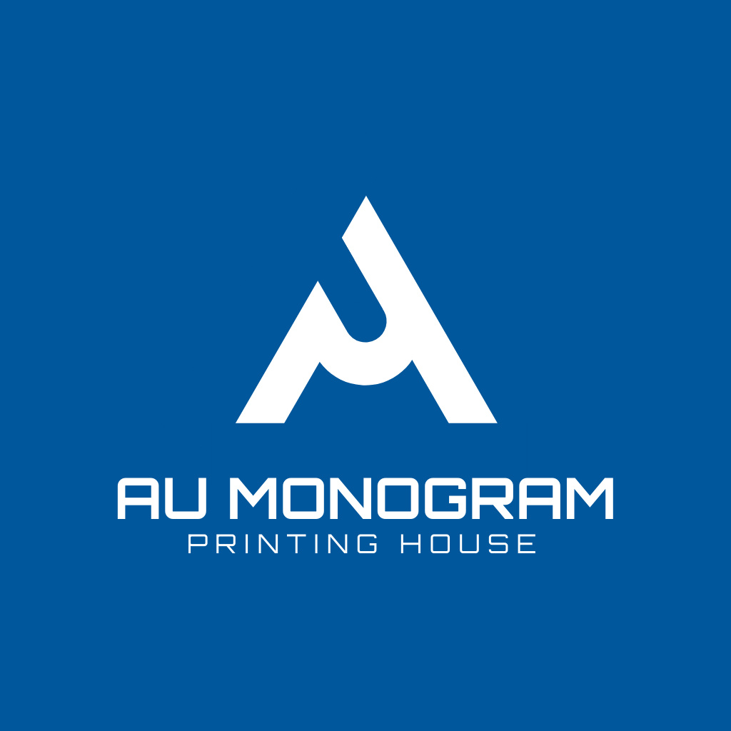 AU monogram printing houe logo Logo Šablona návrhu