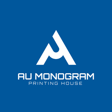 Logo tiskárny monogramů AU Logo Šablona návrhu
