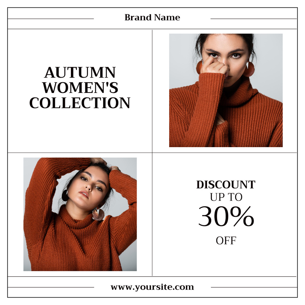 Modèle de visuel Stylish Woman in Warm Sweater - Instagram