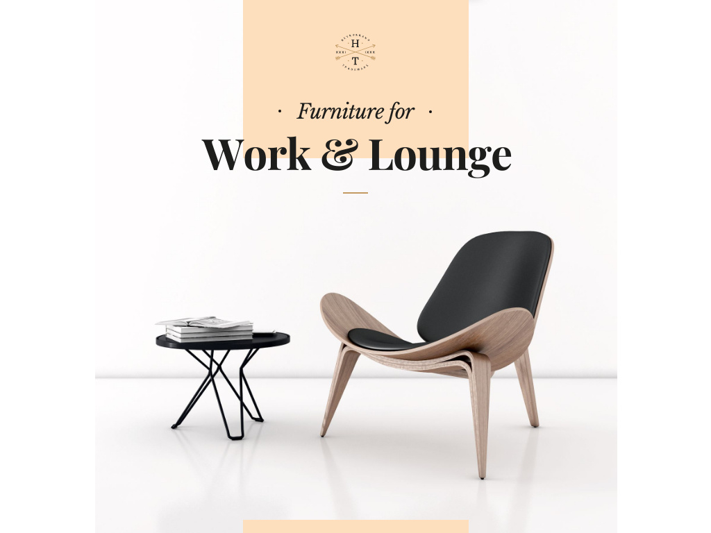 Furniture for Work and Lounge Modern Designer Chair Presentation – шаблон для дизайну