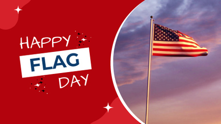 Designvorlage Amerikanische Flagge weht bei Sonnenuntergang für Full HD video