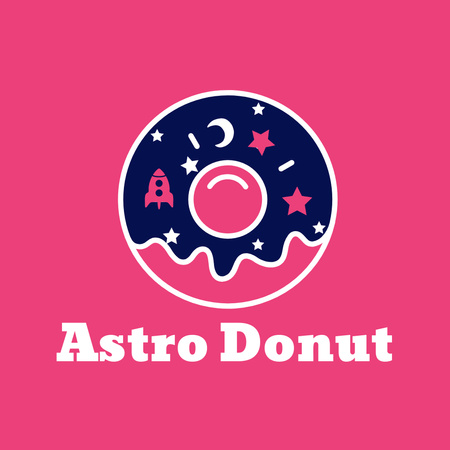 Astro rosquinha, design de logotipo de padaria Logo Modelo de Design