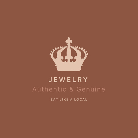 Jewelry Store Emblem with Crown Instagram Design Template