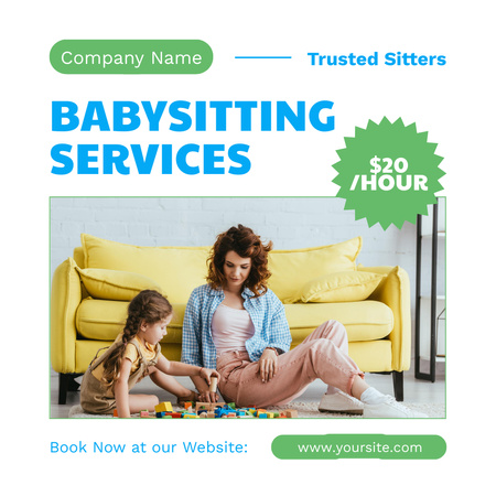 Platilla de diseño Trustworthy Babysitting Service Offer With Booking Instagram