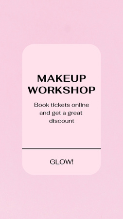 Makeup Workshop Announcement with Female Lashes Instagram Video Story Modelo de Design