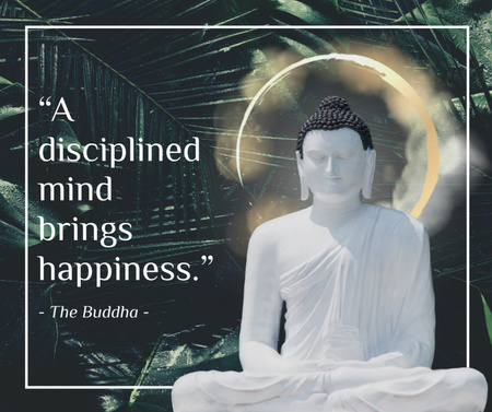 Plantilla de diseño de Buddha's Phrase about Disciplined Mind Facebook 