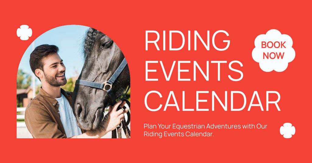 Ontwerpsjabloon van Facebook AD van Listing Horse Riding Activities