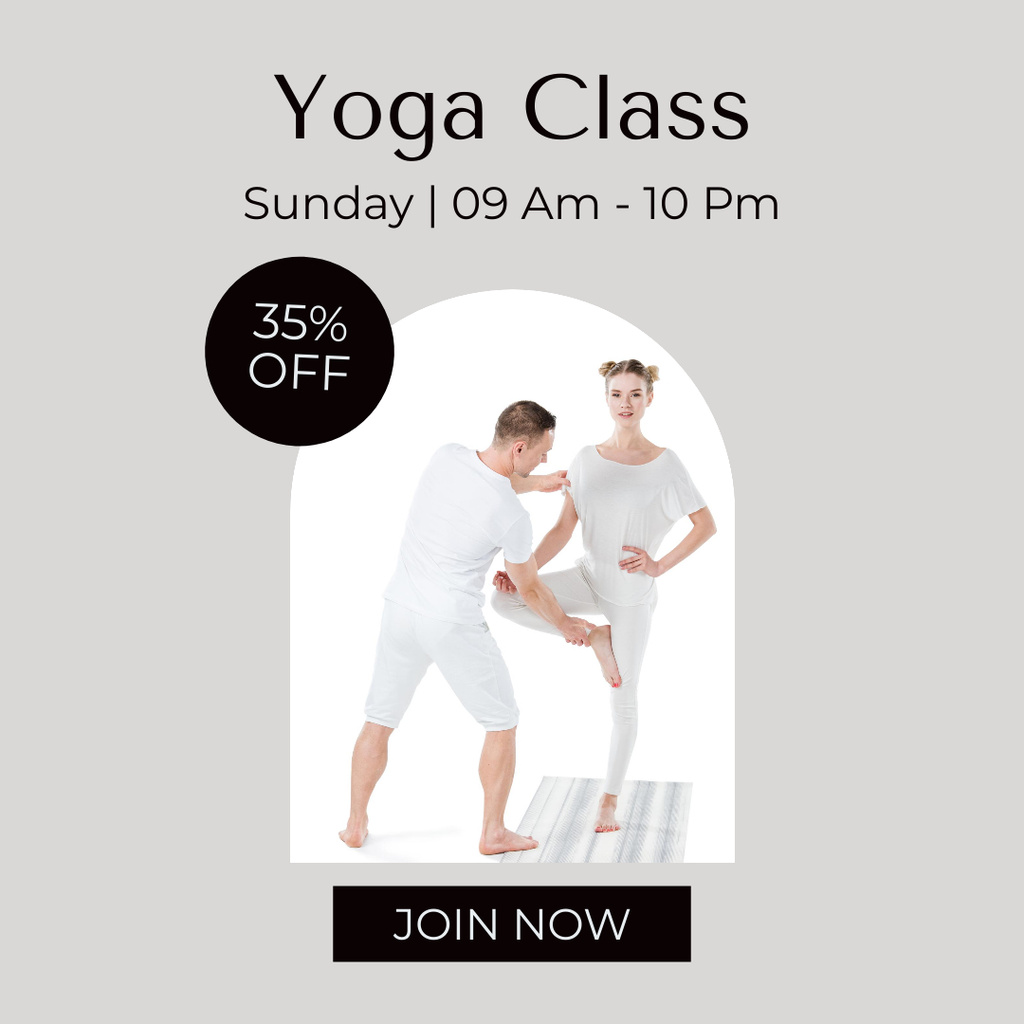 Offer Discounts on Yoga Classes Instagram tervezősablon