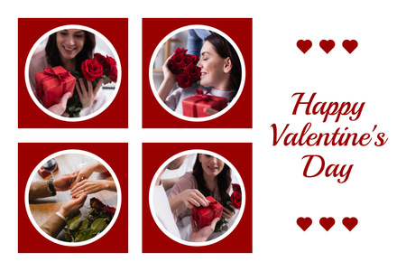 Valentine's Day Congrats With Gifts And Flowers Mood Board Design Template
